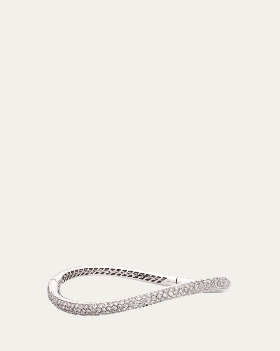 18K White Gold Wave Bracelet with Diamonds